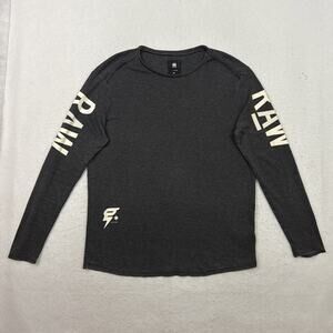 G Star Raw Mens XXL T Shirt Gray Tomeo Jisoe Graphic Long Sleeve Y2K